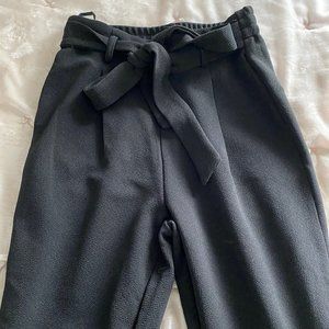 Black Paperwaist Trousers